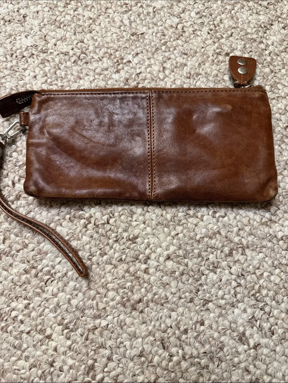Ellington Brown Leather Wristlet Wallet